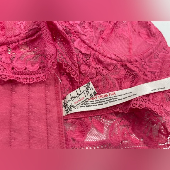 Intimately Free People Pink Lace Sorento Demi Longline Bra Sz 32C NWT Underwire - Picture 7 of 8